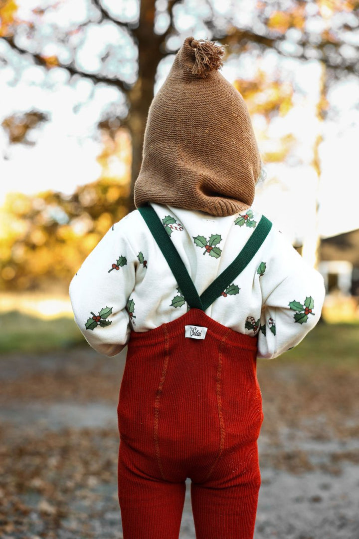 Silly Silas | Maple Leaf × Dark Forest Green Strømpebukse/Leggings | Torgunns Barneklær AS