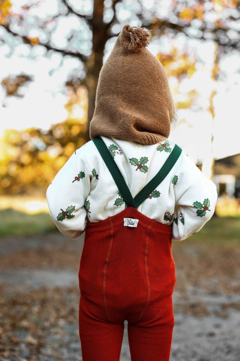 Silly Silas | Maple Leaf × Dark Forest Green Strømpebukse/Leggings | Torgunns Barneklær AS