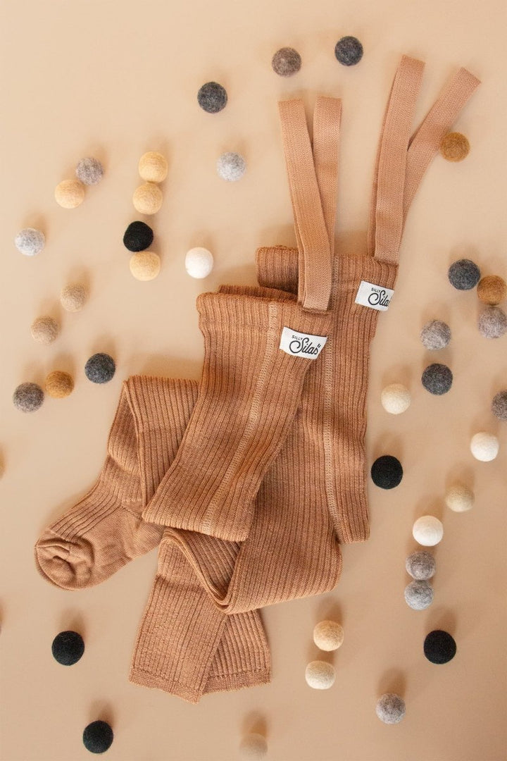 Silly Silas® | Wooly leggings med seler – Cappuccino | Torgunns Barneklær AS
