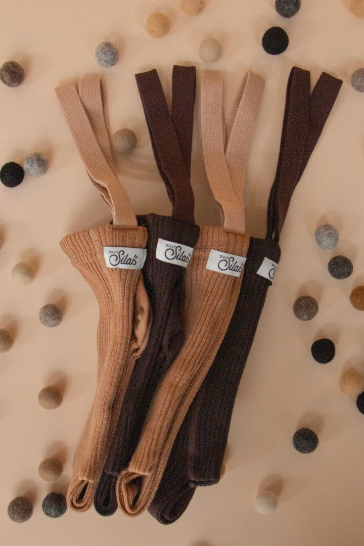 Silly Silas® | Wooly strømpebukse med seler – Espresso Brown | Torgunns Barneklær AS
