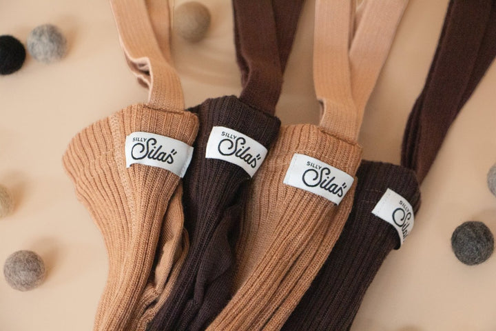 Silly Silas® | Wooly strømpebukse med seler – Espresso Brown | Torgunns Barneklær AS