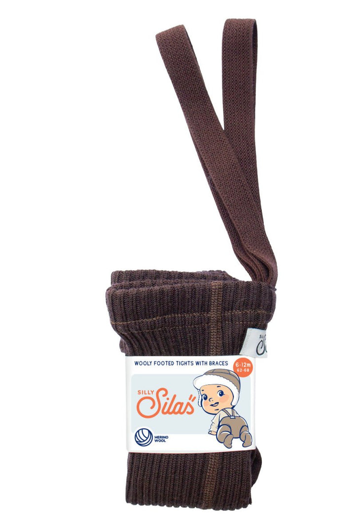 Silly Silas® | Wooly strømpebukse med seler – Espresso Brown | Torgunns Barneklær AS