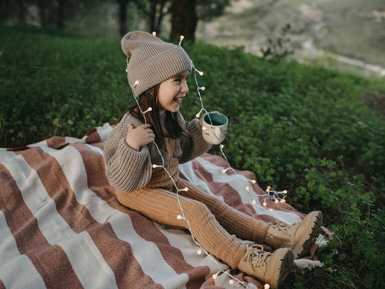 SillySilas® | Granny Teddy Leggings m/Seler - Light Brown | Torgunns Barneklær AS