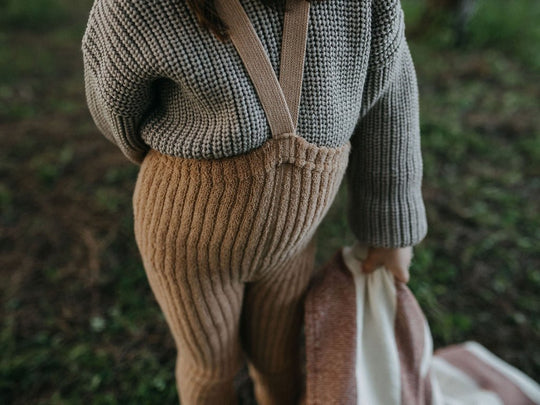 SillySilas® | Granny Teddy Leggings m/Seler - Light Brown | Torgunns Barneklær AS
