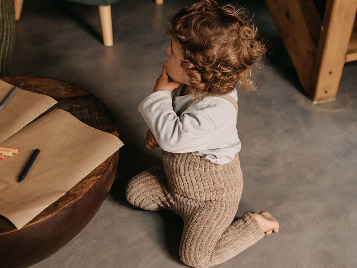 SillySilas® | Granny Teddy Leggings m/seler - Peanut Blend | Torgunns Barneklær AS