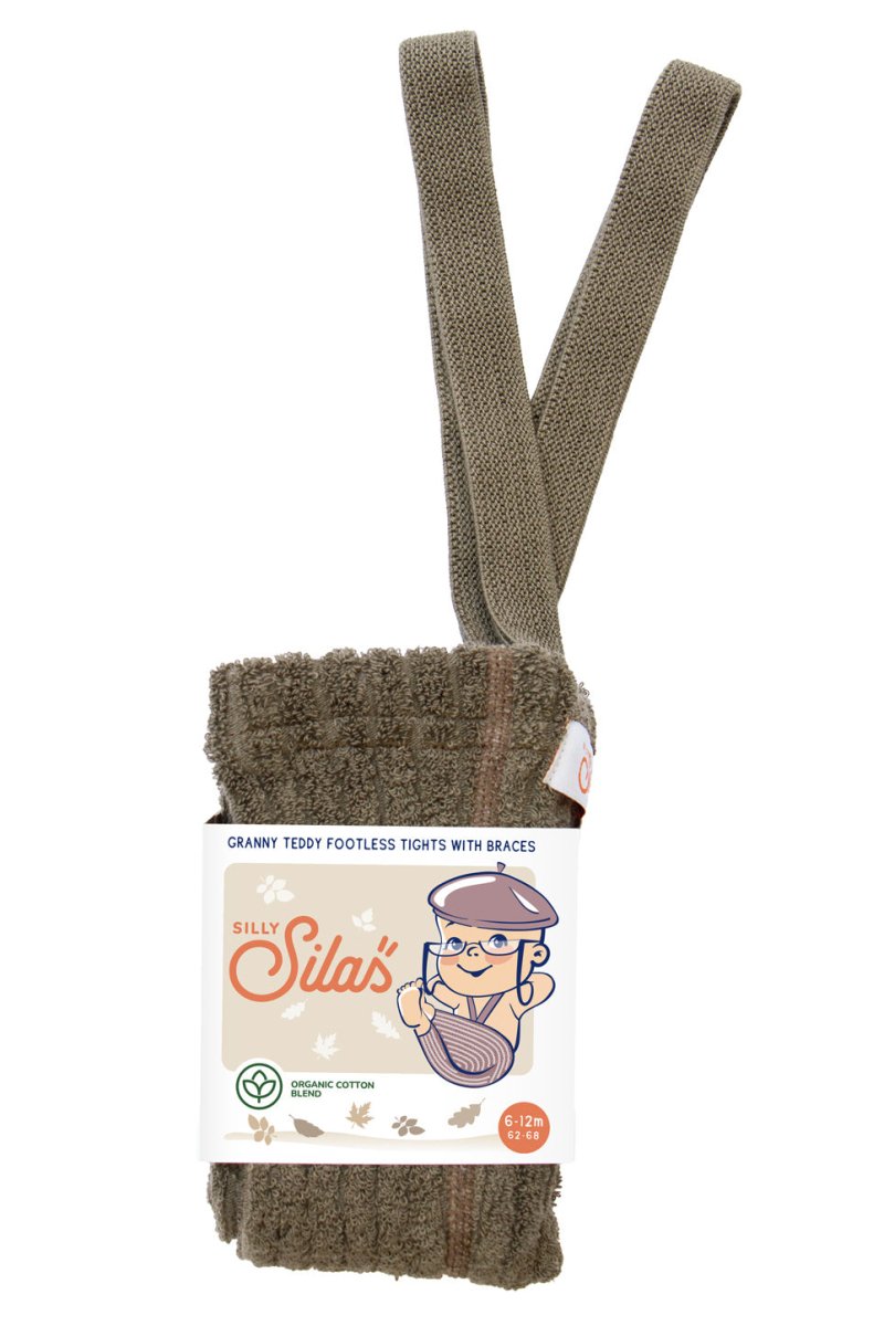 SillySilas® | Granny Teddy Leggings m/seler - Seaweed Brown | Torgunns Barneklær AS