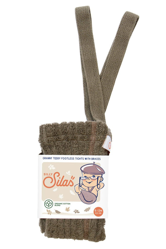 SillySilas® | Granny Teddy Leggings m/seler - Seaweed Brown | Torgunns Barneklær AS
