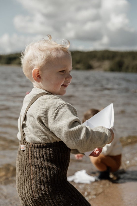 SillySilas® | Granny Teddy Leggings m/seler - Seaweed Brown | Torgunns Barneklær AS