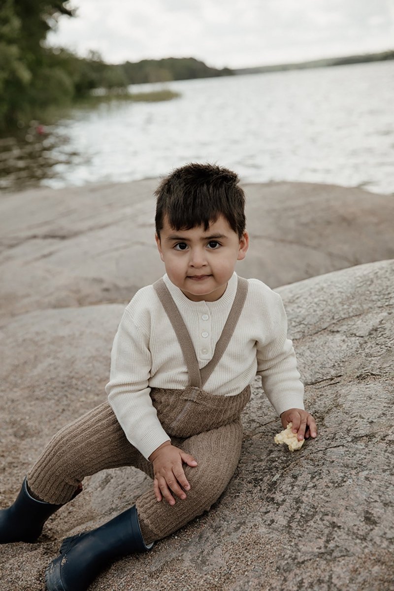 SillySilas® | Granny Teddy Strømpebukse m/seler - Oyster Grey | Torgunns Barneklær AS