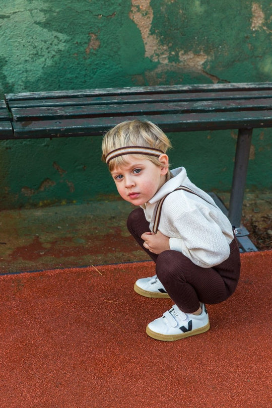 SillySilas® | Leggings m/Seler - Chocolate Brown Striped | Torgunns Barneklær AS