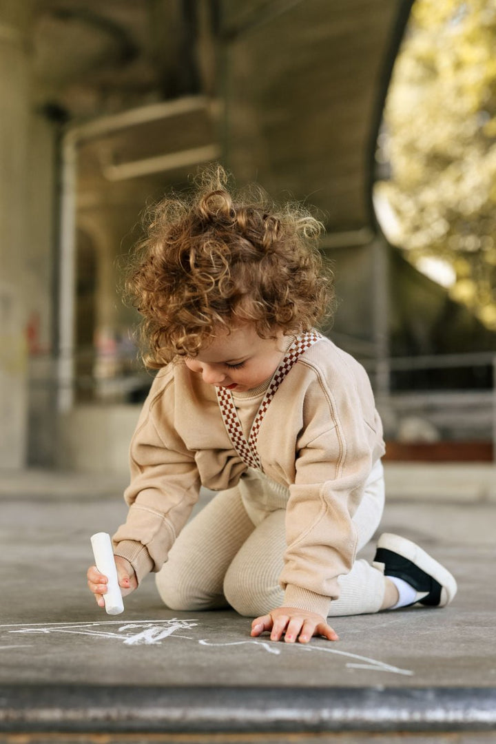 SillySilas® | Leggings m/Seler - Cream Blend Checked | Torgunns Barneklær AS