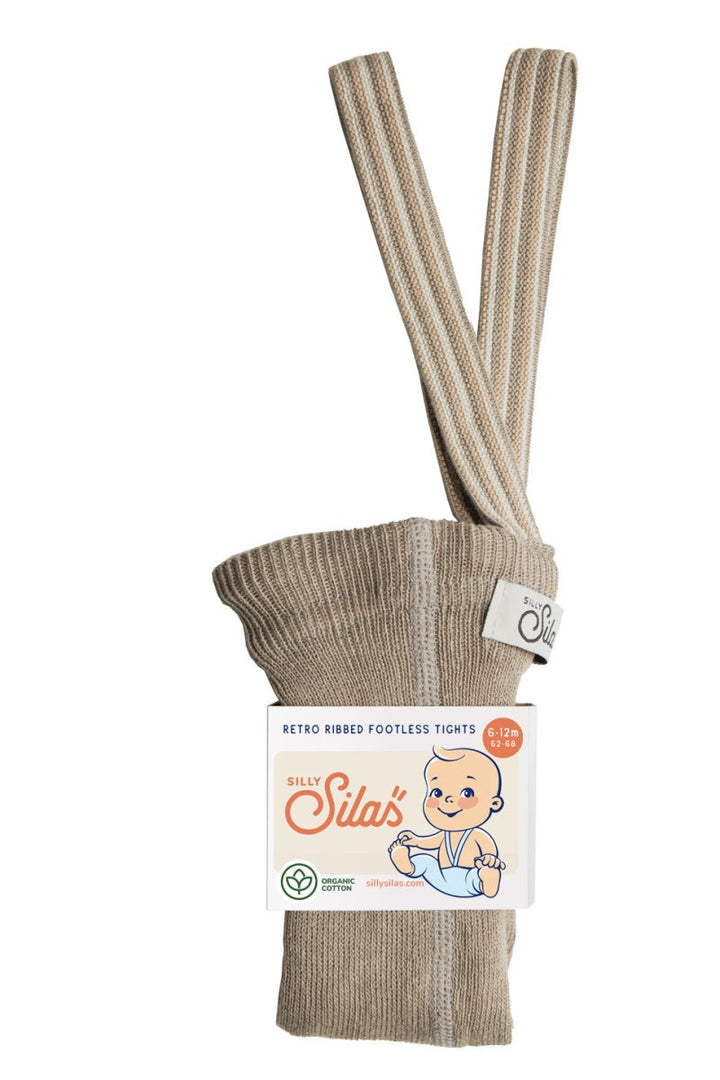 SillySilas® | Leggings m/Seler - Oyster Grey Striped | Torgunns Barneklær AS