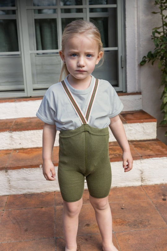 SillySilas® | Shorty Shorts m/Seler - Olive Striped | Torgunns Barneklær AS