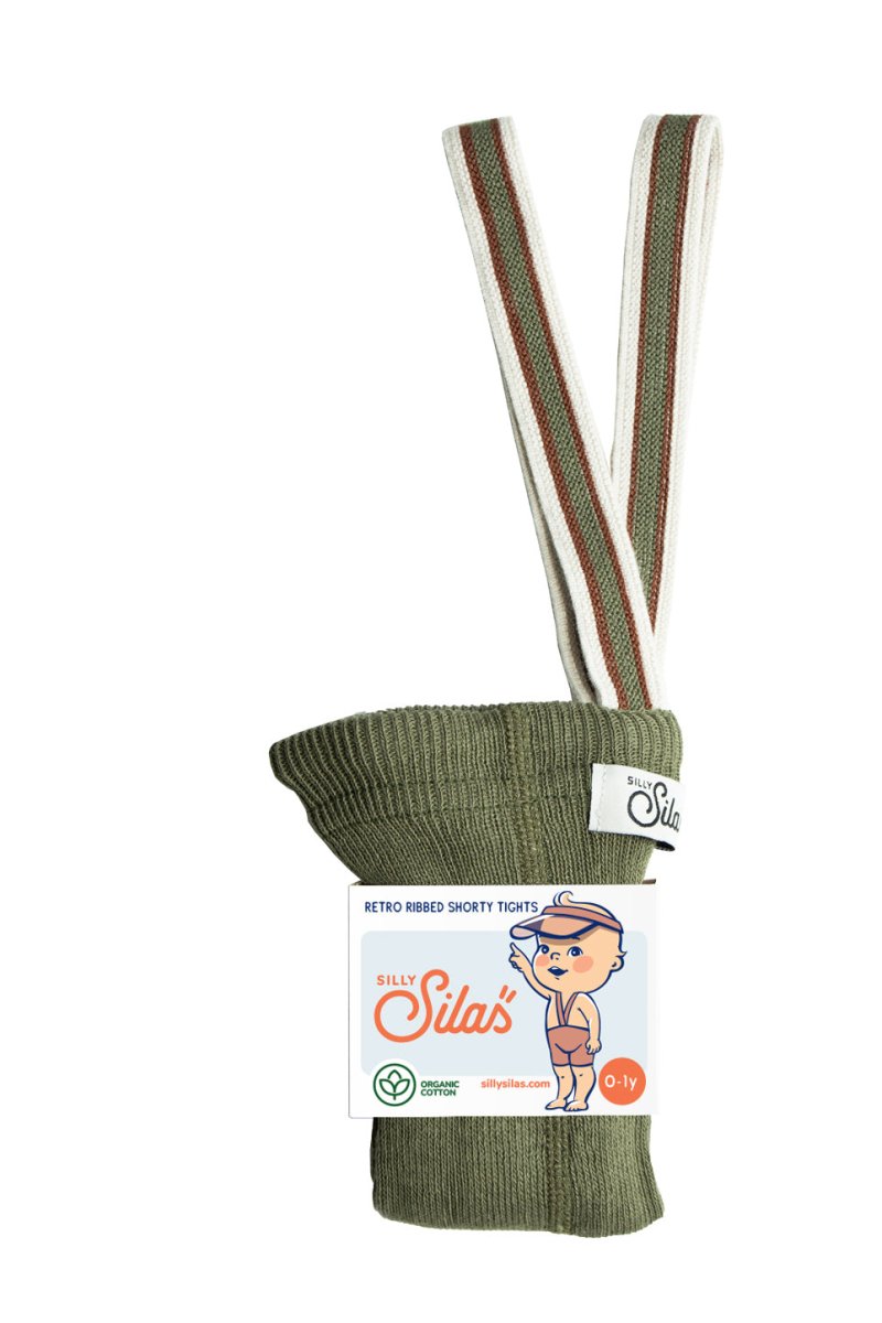 SillySilas® | Shorty Shorts m/Seler - Olive Striped | Torgunns Barneklær AS