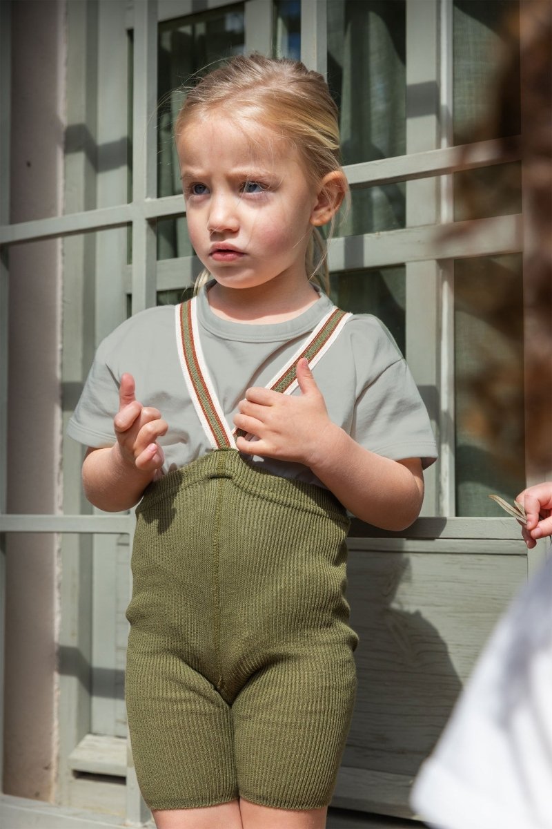 SillySilas® | Shorty Shorts m/Seler - Olive Striped | Torgunns Barneklær AS