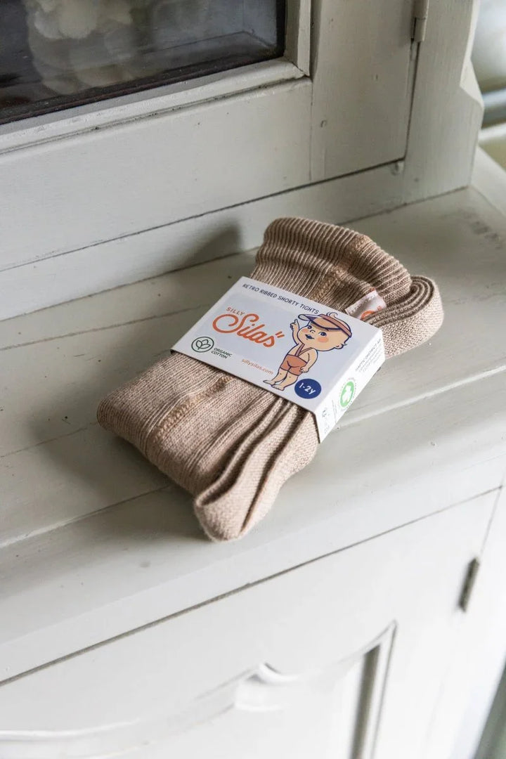 Myke babystrømper i økologisk bomull, 1-2 år, retro ribbet design for små barn