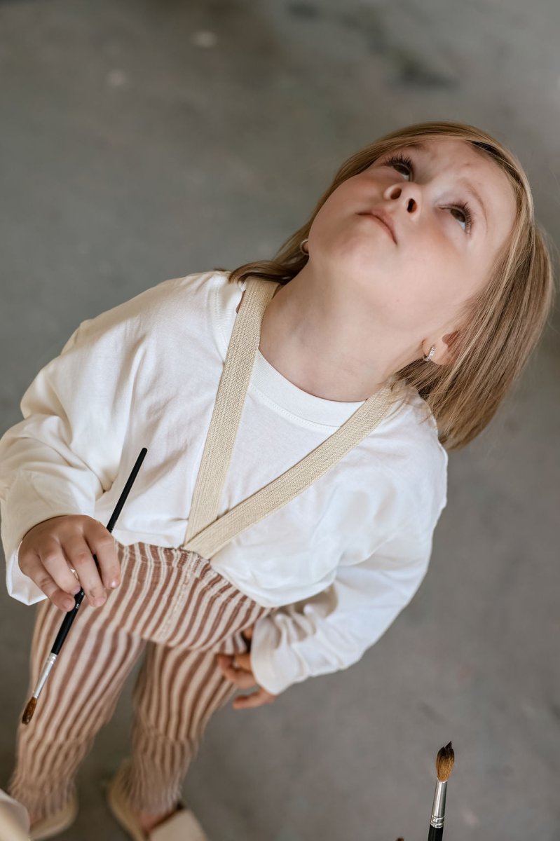 SillySilas® | Special Leggings m/seler - Granola x Cream Striped | Torgunns Barneklær AS