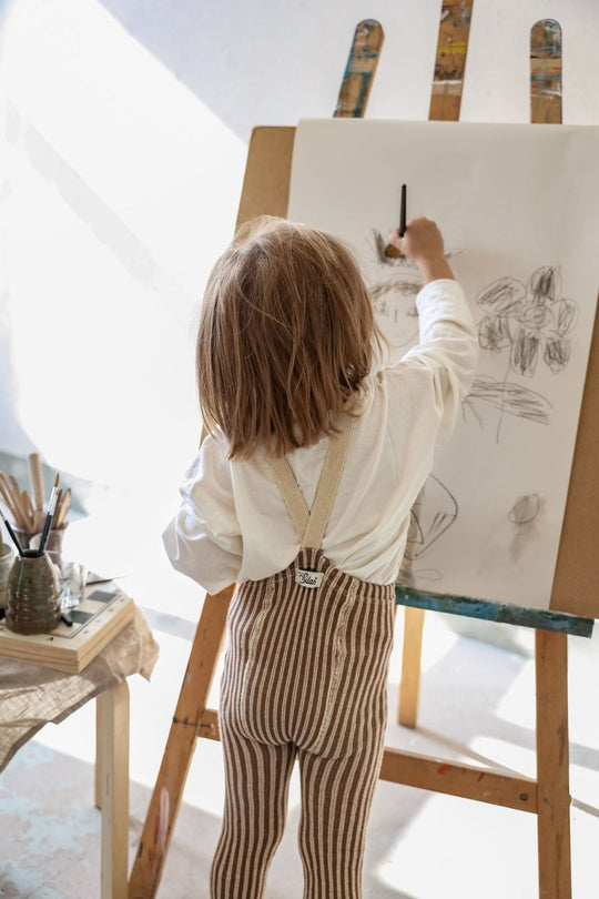 SillySilas® | Special Leggings m/seler - Granola x Cream Striped | Torgunns Barneklær AS