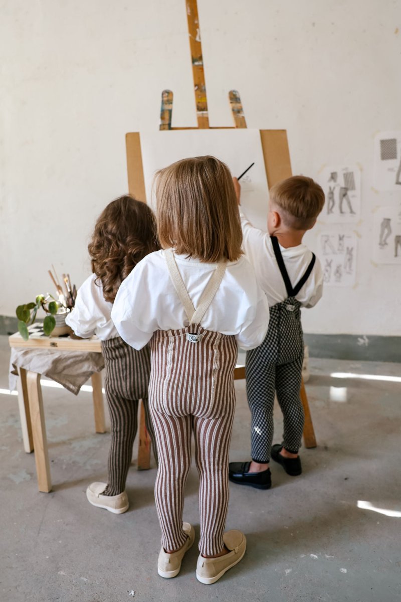 SillySilas® | Special Leggings m/seler - Granola x Cream Striped | Torgunns Barneklær AS