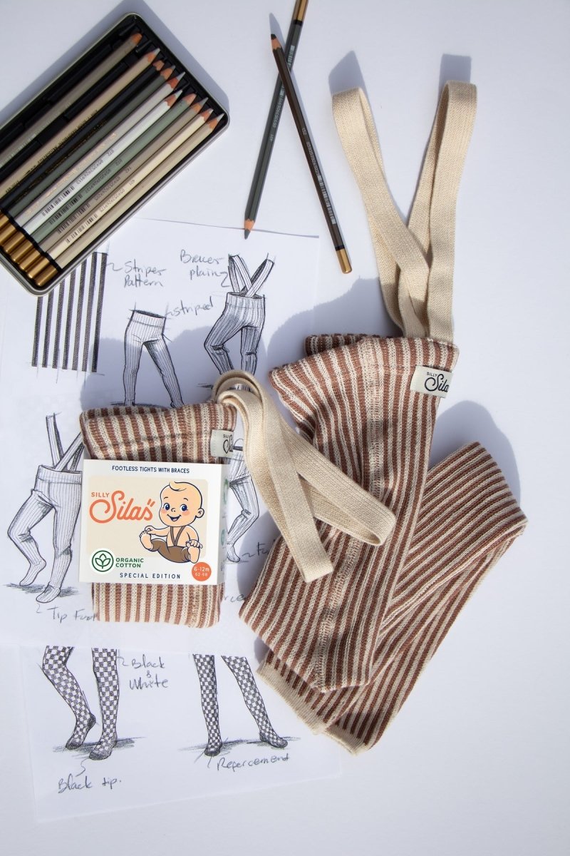 SillySilas® | Special Leggings m/seler - Granola x Cream Striped | Torgunns Barneklær AS