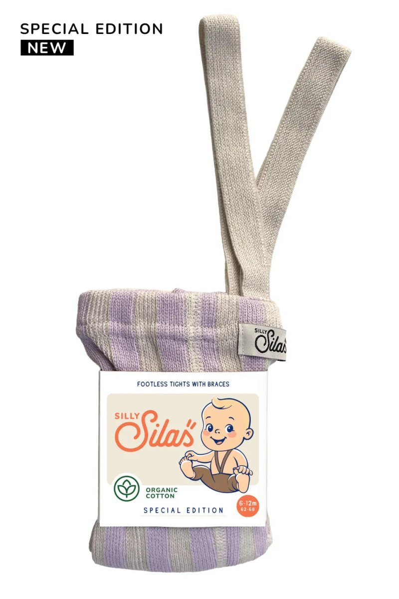 SillySilas® | Special Leggings m/seler - Lavender x Cream Striped | Torgunns Barneklær AS