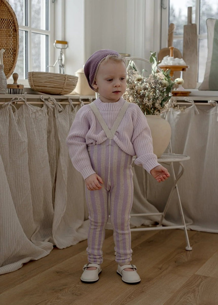 SillySilas® | Special Leggings m/seler - Lavender x Cream Striped | Torgunns Barneklær AS