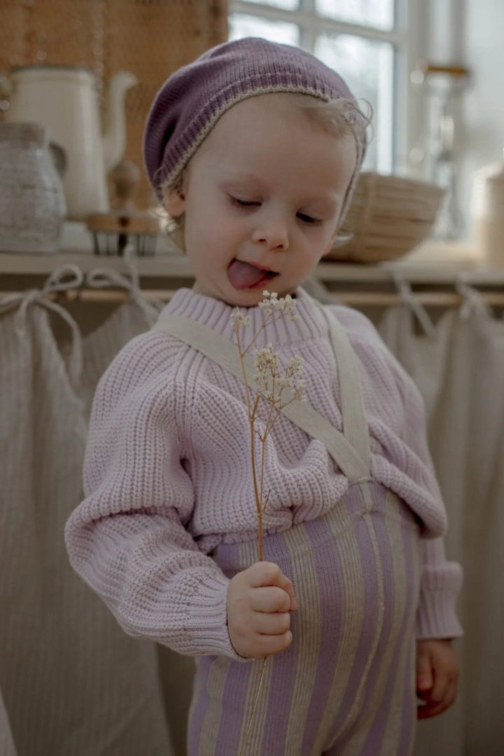SillySilas® | Special Leggings m/seler - Lavender x Cream Striped | Torgunns Barneklær AS