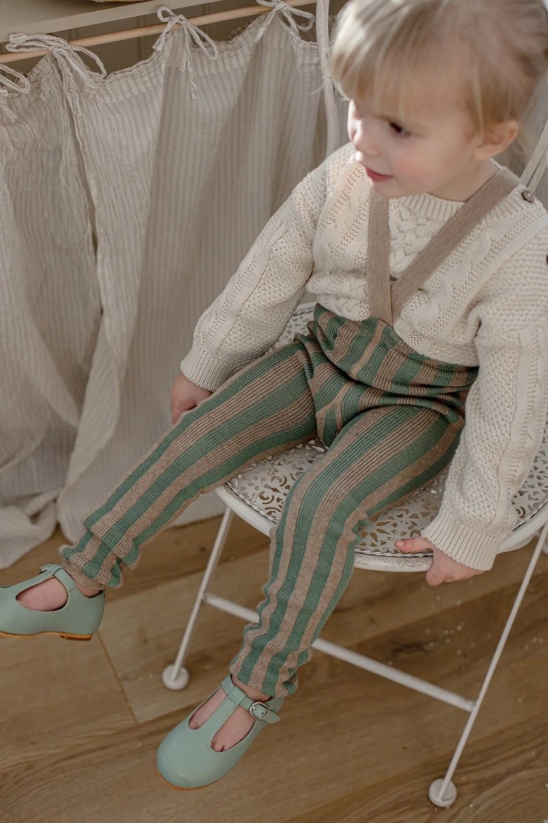 SillySilas® | Special Leggings m/seler - Matcha x Peanut Striped | Torgunns Barneklær AS