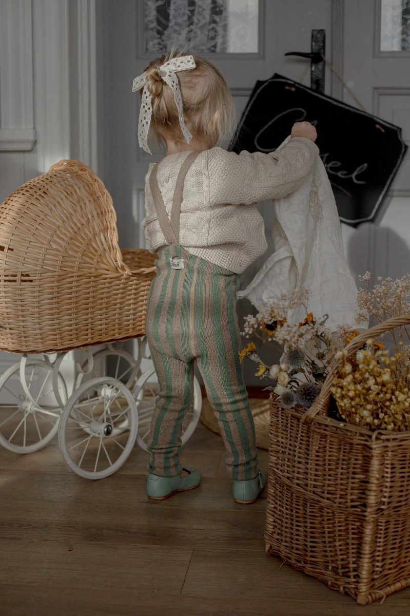 SillySilas® | Special Leggings m/seler - Matcha x Peanut Striped | Torgunns Barneklær AS