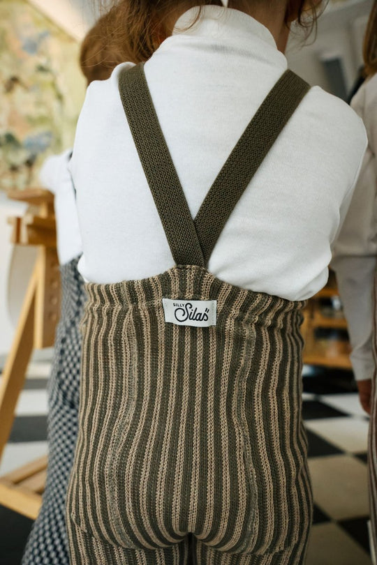SillySilas® | Special Strømpebukse m/seler - Seaweed Brown x Peanut Striped | Torgunns Barneklær AS