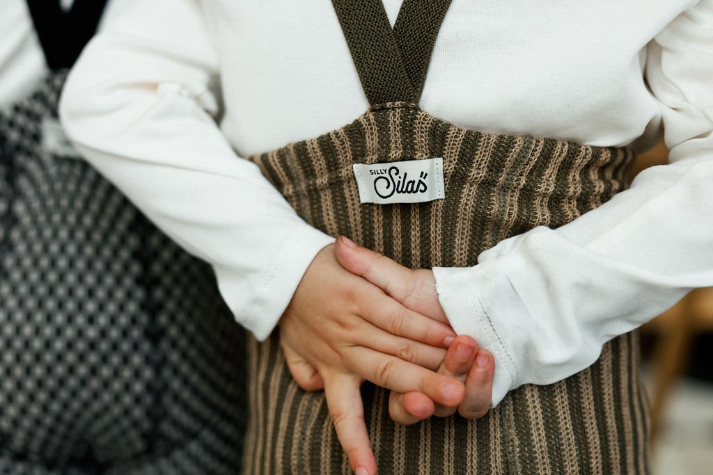 SillySilas® | Special Strømpebukse m/seler - Seaweed Brown x Peanut Striped | Torgunns Barneklær AS