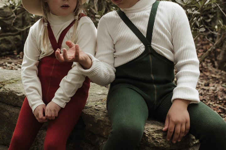 SillySilas® | strømpebukse med seler – Dark Forest Green | Torgunns Barneklær AS