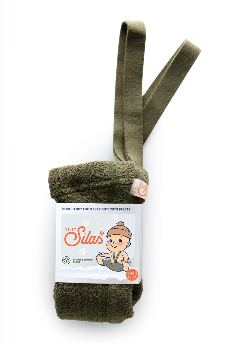 SillySilas® | Teddy Warmy Leggings m/seler - Olive | Torgunns Barneklær AS