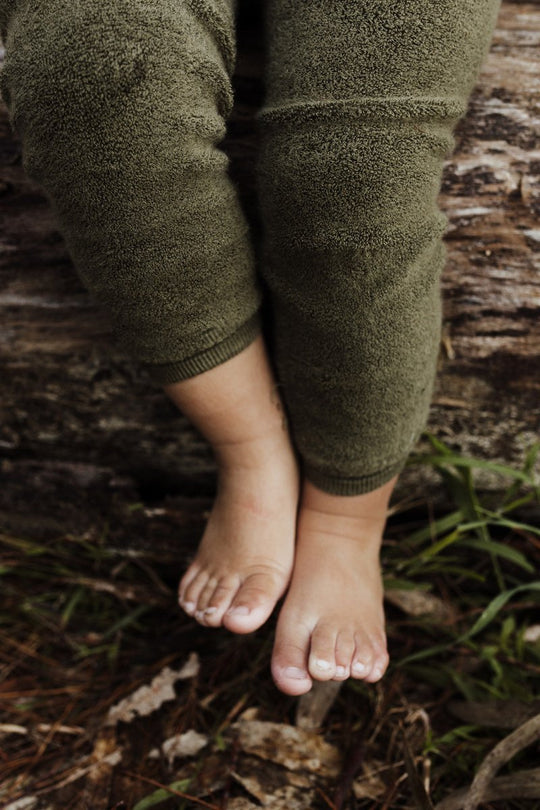 SillySilas® | Teddy Warmy Leggings m/seler - Olive | Torgunns Barneklær AS