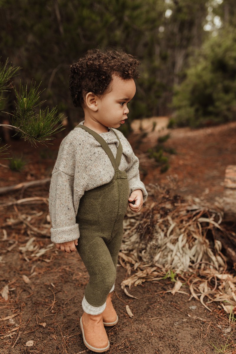 SillySilas® | Teddy Warmy Leggings m/seler - Olive | Torgunns Barneklær AS