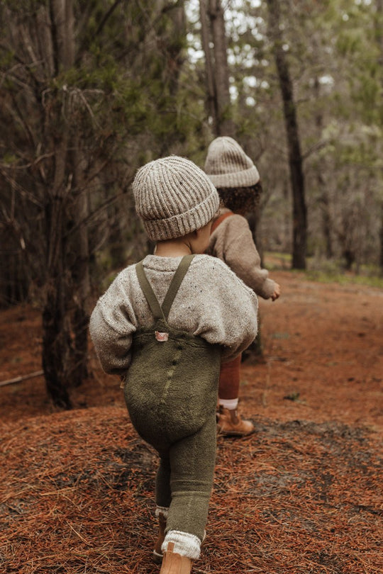 SillySilas® | Teddy Warmy Leggings m/seler - Olive | Torgunns Barneklær AS