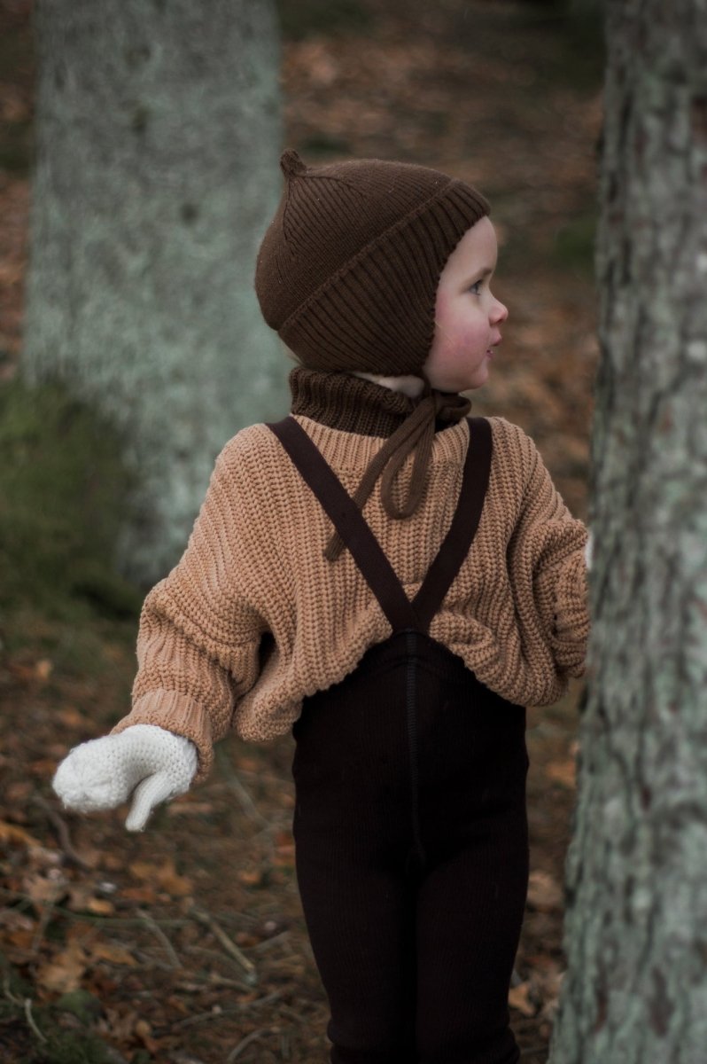 SillySilas® | Wooly Leggings m/seler - Espresso Brown | Torgunns Barneklær AS