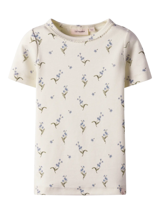 Lil' Atelier Mini GAYO SIG SS SLIM TOP - Coconut Milk | FORGET ME NOT - Torgunns Barneklær AS