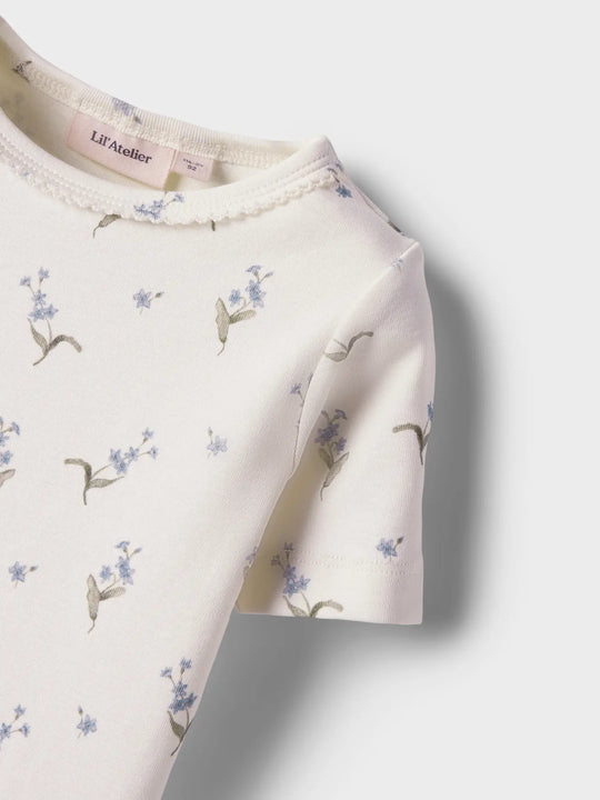 Lil' Atelier Mini GAYO SIG SS SLIM TOP - Coconut Milk | FORGET ME NOT - Torgunns Barneklær AS