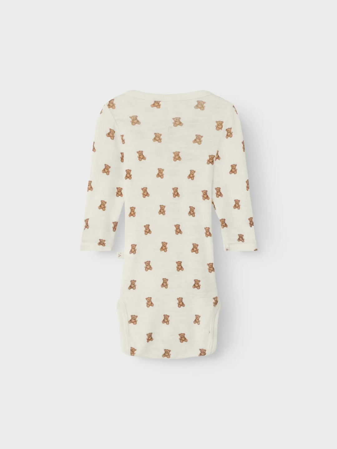 Lil' Atelier Baby WOOL NALU LS SLIM WRAP BODY - Turtledove Melange | Teddybear - Torgunns Barneklær AS