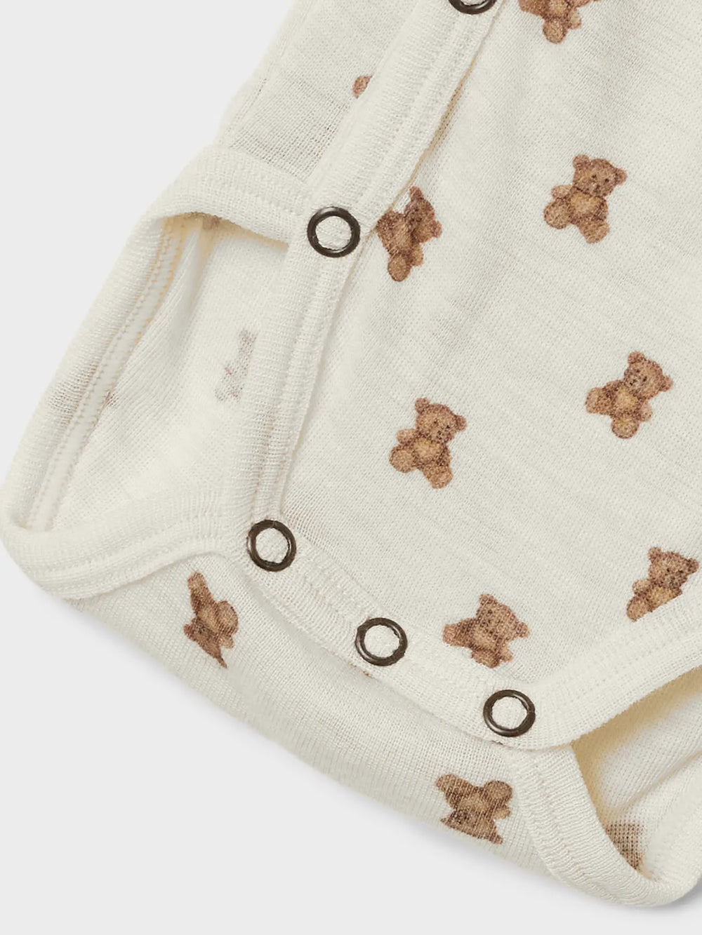 Lil' Atelier Baby WOOL NALU LS SLIM WRAP BODY - Turtledove Melange | Teddybear - Torgunns Barneklær AS