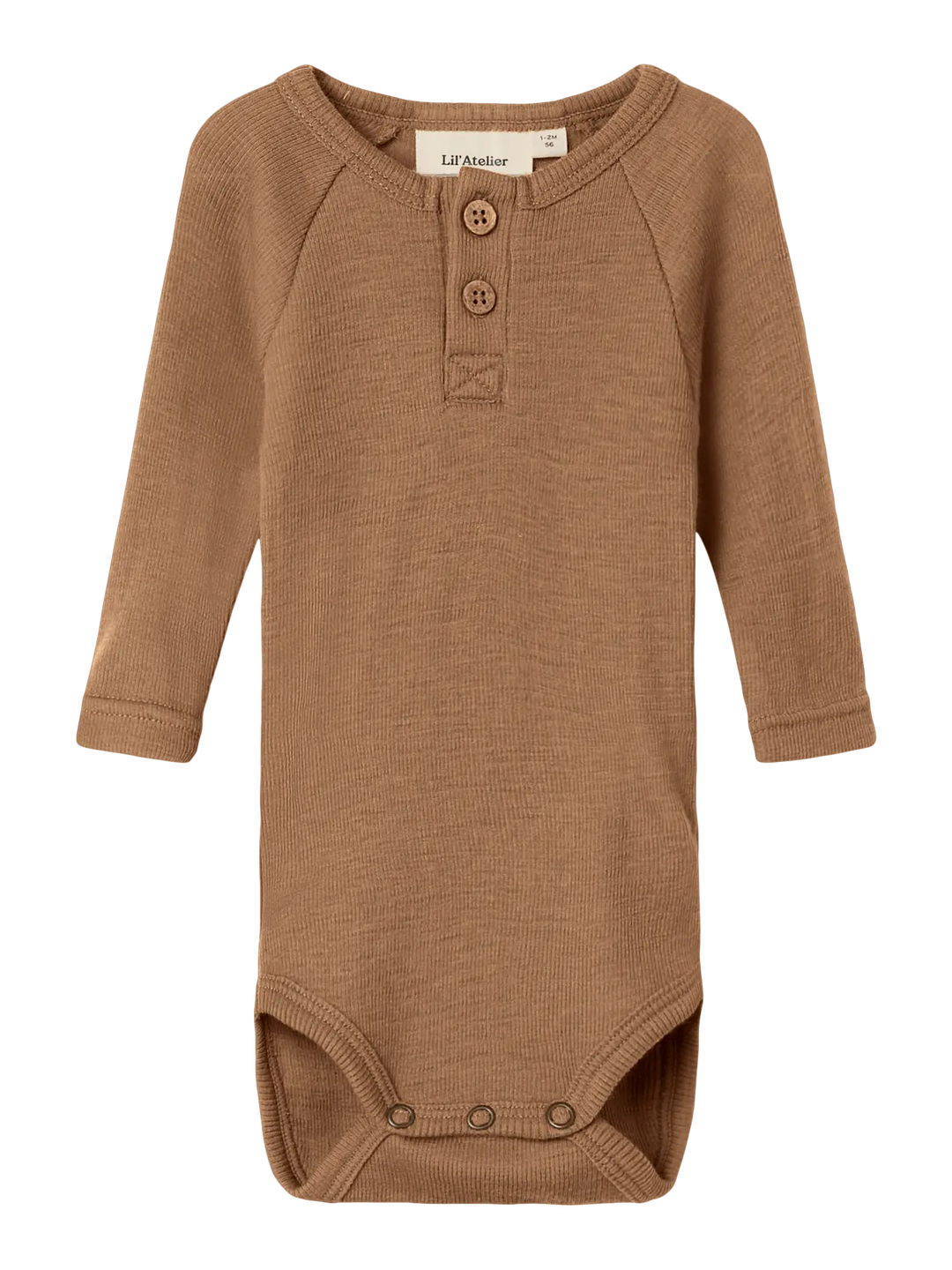 Lil' Atelier Baby NOEL NEB LS SLIM WOOL BODY - Tigers Eye - Torgunns Barneklær AS