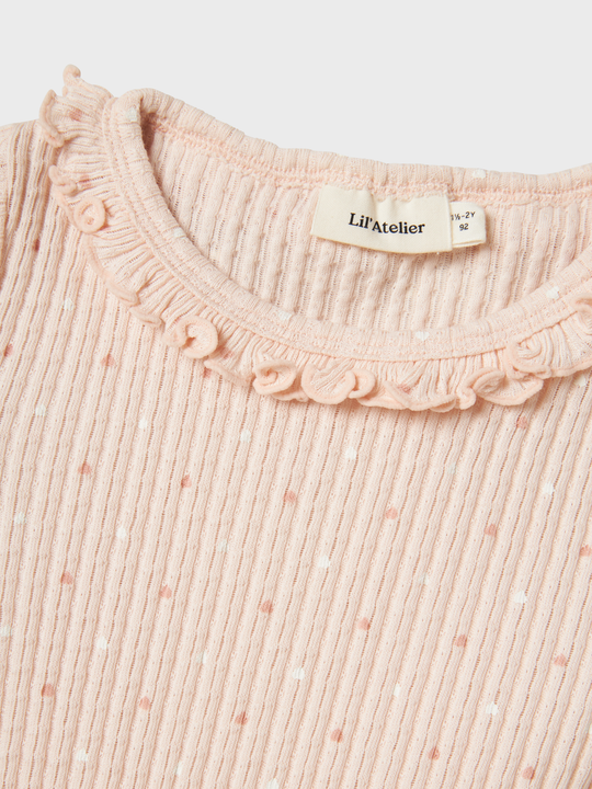 Lil' Atelier Mini HULLA HUA SS SLIM TOP - Peach Blush