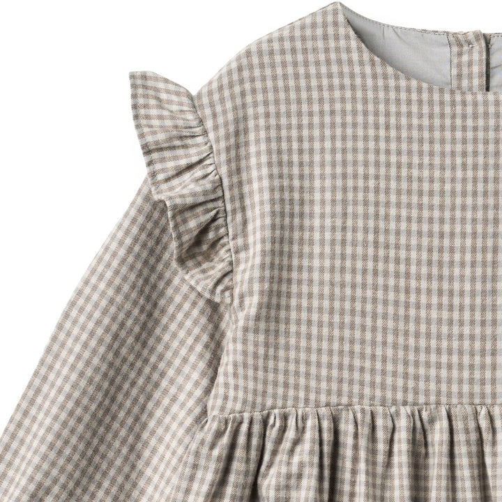 Wheat | Dress Gro - Greybrown Check | Torgunns Barneklær AS