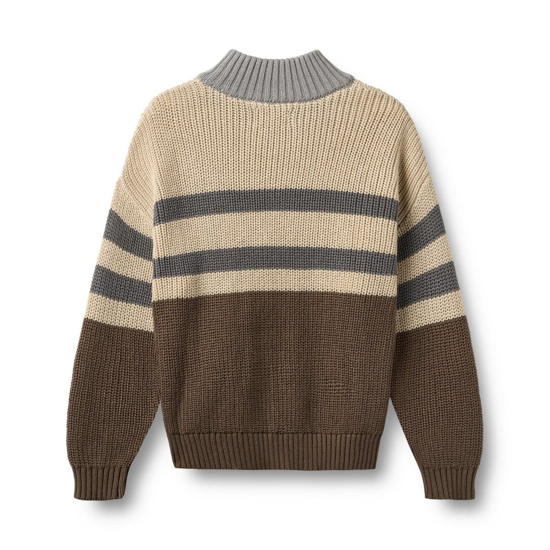 Wheat | Half zip Jumper L/S Simo - Dry Wood | Torgunns Barneklær AS