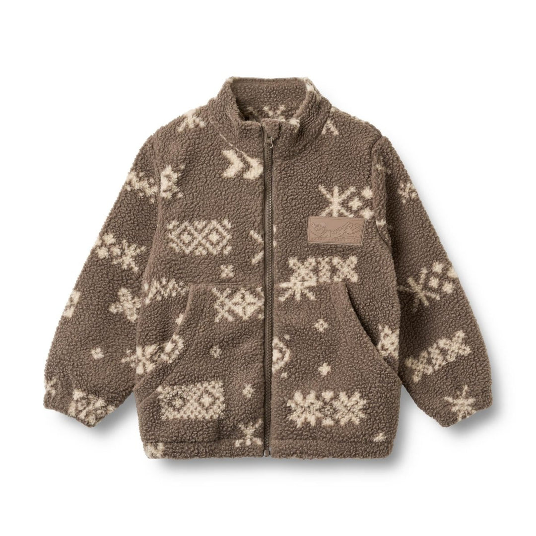 Wheat | Helge Fleecejakke - Dry Wood Jacquard | Torgunns Barneklær AS