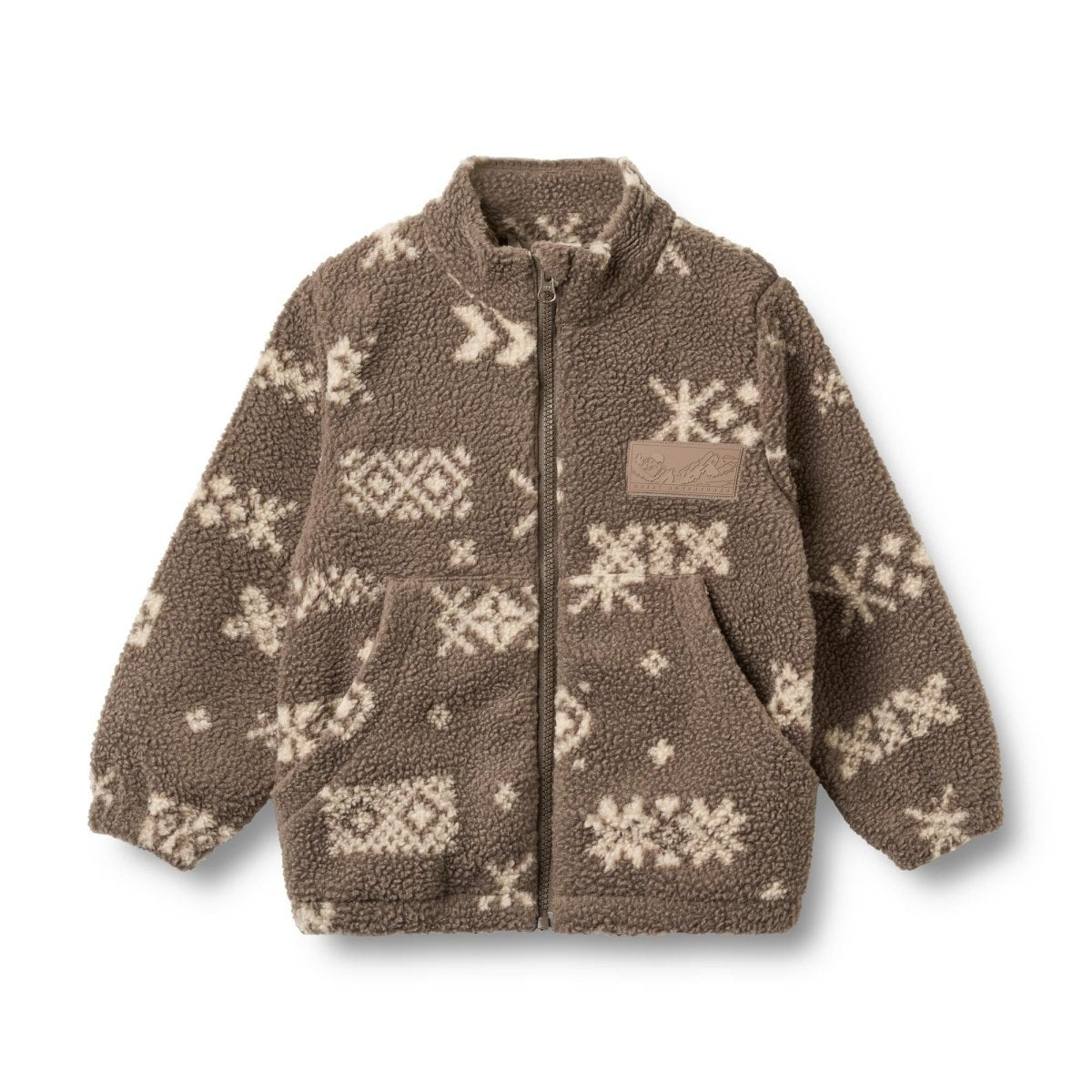 Wheat | Helge Fleecejakke - Dry Wood Jacquard | Torgunns Barneklær AS