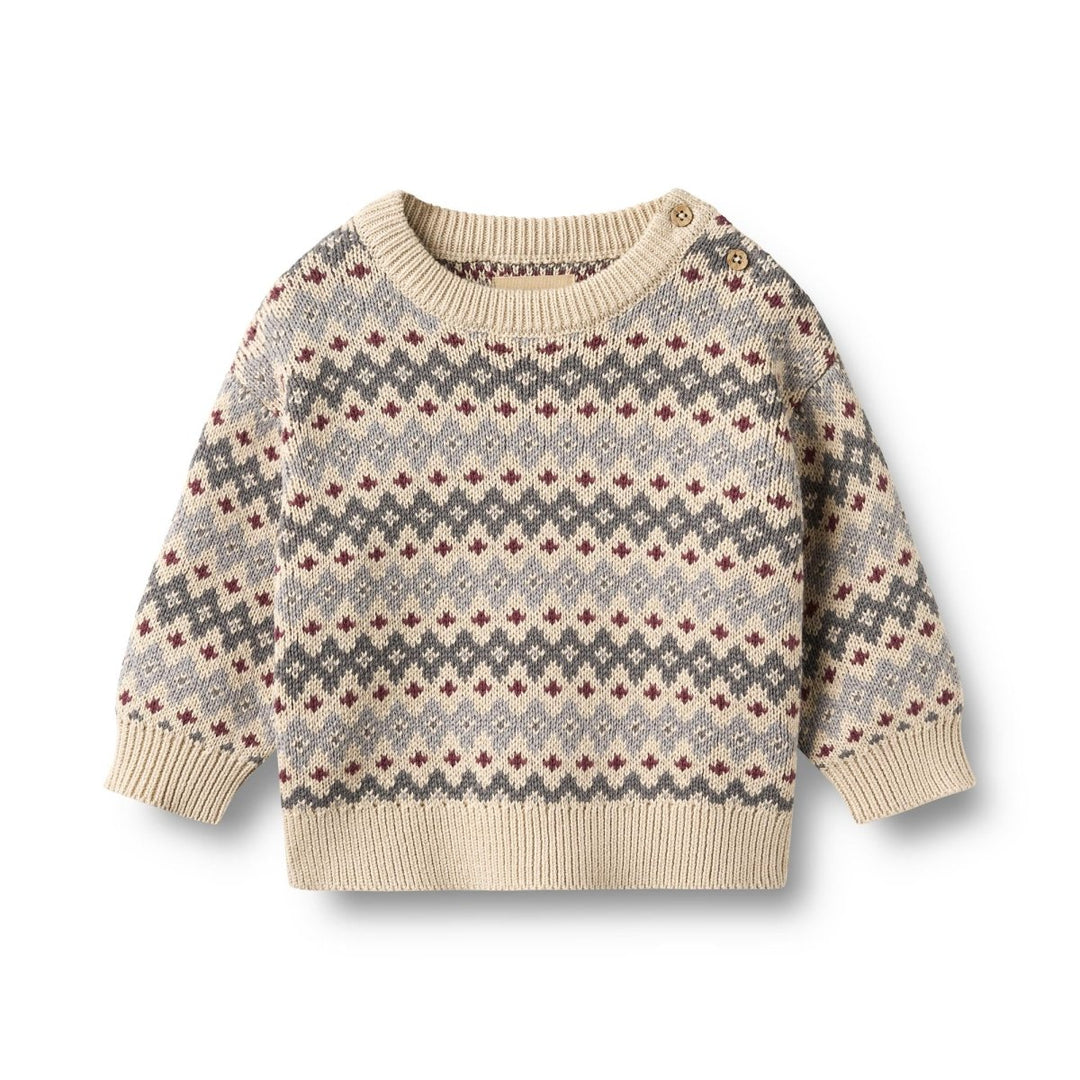 Wheat | Jacquard Pullover Harlow Baby Unisex - Flint | Torgunns Barneklær AS