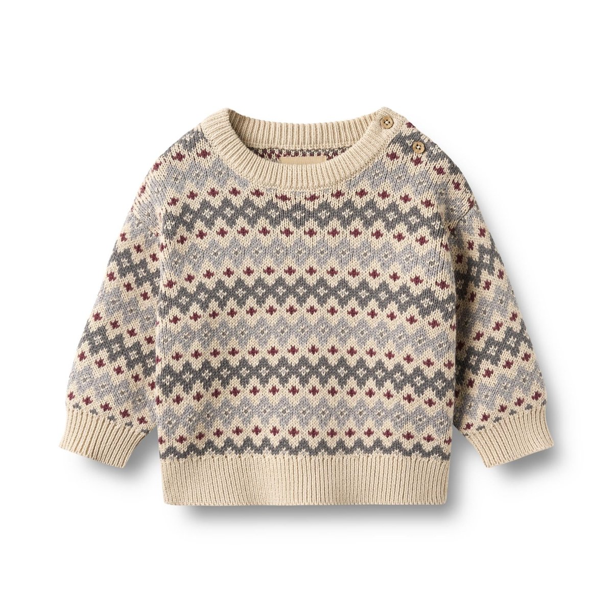Wheat | Jacquard Pullover Harlow Baby Unisex - Flint | Torgunns Barneklær AS