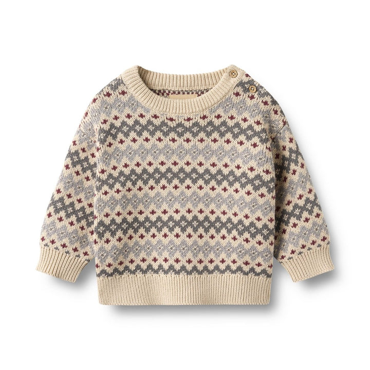 Wheat | Jacquard Pullover Harlow Baby Unisex - Flint | Torgunns Barneklær AS